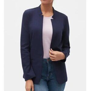 Banana Republic Twill Fitted Knit Cardigan Blazer Maritime Navy Blue M